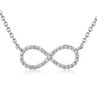 Infinity design 18k gold jewelry real diamond necklace