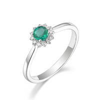 18k white gold jewelry emerald stone engagement ring