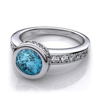 Silver ring with gemstones